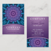 Spirituele paarse bloem, zee van blauw visitekaartje (Voorkant / Achterkant)
