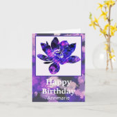 Spirituele Paarse Lotus Flower Birthday Kaart (Gele Bloem)