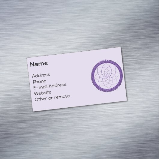 Spirituele Paarse Native American Dream Catcher Magnetisch Visitekaartje (Voorbeeld)