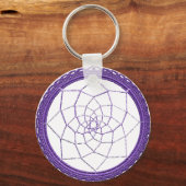 Spirituele Paarse Native American Dream Catcher Sleutelhanger (Voorkant)