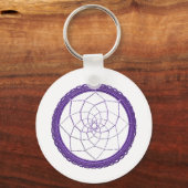 Spirituele Paarse Native American Dream Catcher Sleutelhanger (Voorkant)