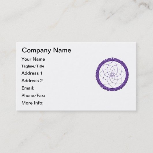 Spirituele Paarse Native American Dream Catcher Visitekaartje (Voorkant)