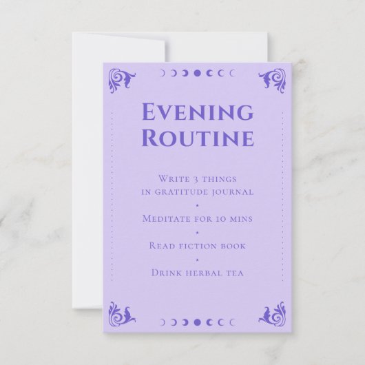 Spirituele Paarse Tarot Avond Routine Kaart (Voorkant)