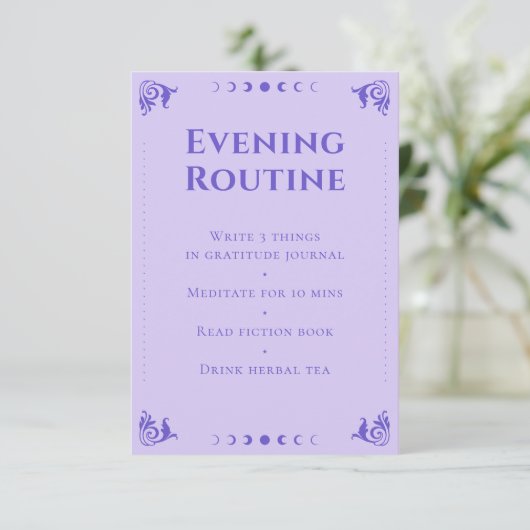 Spirituele Paarse Tarot Avond Routine Kaart (Staand voorkant)