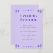 Spirituele Paarse Tarot Avond Routine Kaart (Voorkant / Achterkant)