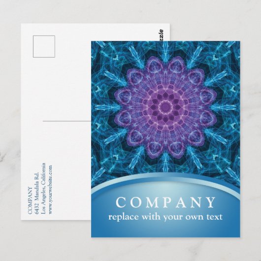 Spirituele Paarse ventilator Mandala Briefkaart (Voorkant / Achterkant)