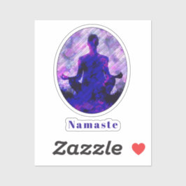 Spirituele Paarse vergadering Yoga Pose Namaste Sq Sticker