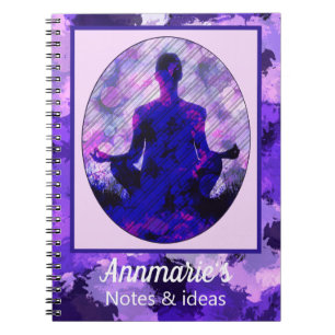 Spirituele Paarse vergadering Yoga Pose Notitieboek