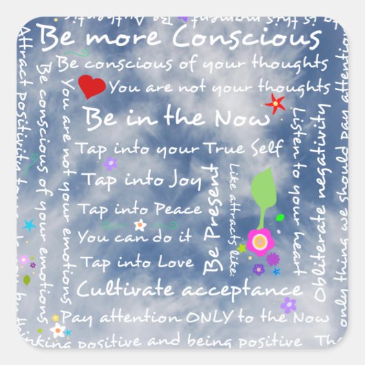 Spirituele positieve bevestigingen vierkante sticker (Voorkant)