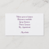 Spirituele raadsman of Psychische Sjabloon met Orb Visitekaartje (Achterkant)