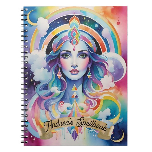 Spirituele Rainbow Astral Gateway Spellbook Notitieboek (Voorkant)