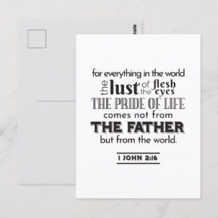 Spirituele reflectie kunst - 1 Johannes 2:16 Briefkaart
