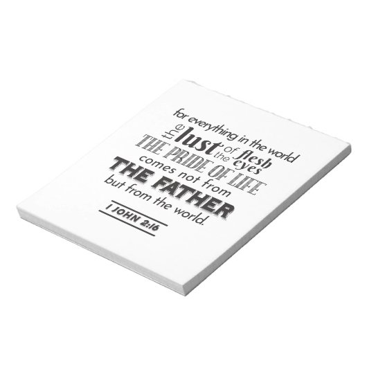 Spirituele reflectie kunst - 1 Johannes 2:16 Notitieblok (Linkerzijde)