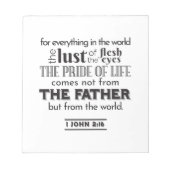 Spirituele reflectie kunst - 1 Johannes 2:16 Notitieblok (Voorkant)