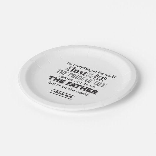 Spirituele reflectie kunst - 1 Johannes 2:16 Papieren Bordje (Gekanteld)