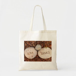 Spirituele religieuze steen tote bag