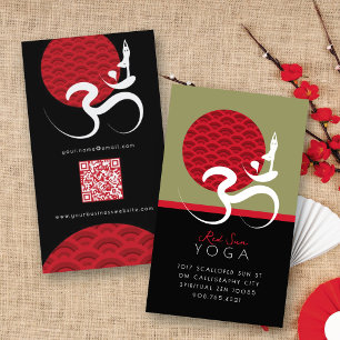 Spirituele Rode Zon Yoga & Moderne Zen Calligrafie Visitekaartje