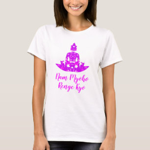 Spirituele roze en witte symmetrie Lotus Yoga T-shirt