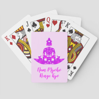 Spirituele roze en witte symmetrie Yoga Pose Pokerkaarten