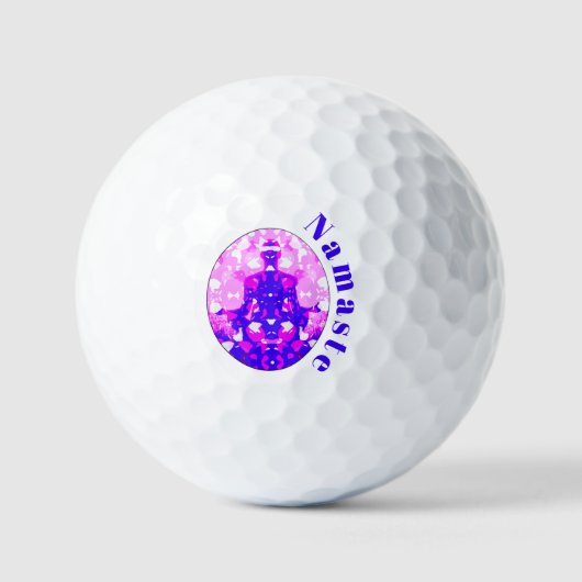 Spirituele Roze Zit Yoga Pose Namaste Golfballen (Voorkant)
