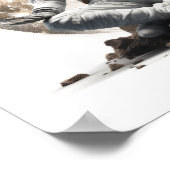 Spirituele sereniteit: astronaut mediteert in het  poster (Hoek)