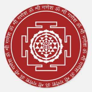  Spirituele Shree Yantra Ronde Sticker