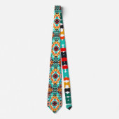 Spirituele Southwestern Cross Dot Tegel Art Stropdas (Voorkant)