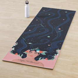 Spirituele sterren en Florals Woman Beauty Yogamat