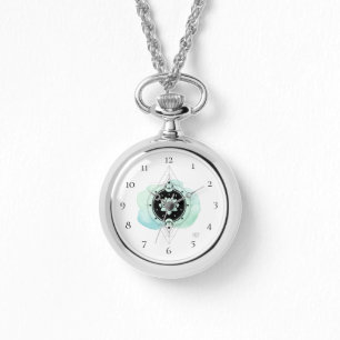 *~* Spirituele sterren Moon Lotus Sacred Geometry Horloge