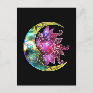 Spirituele Sun Moon Galaxy Briefkaart