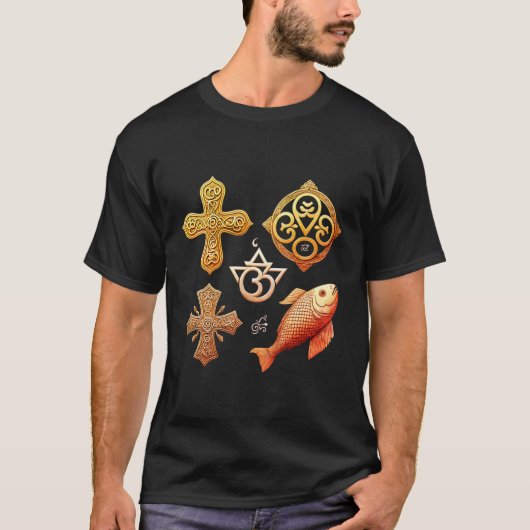Spirituele Symbolen Basic Donker T-shirt (Voorkant)