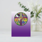 Spirituele symbolen in de eenheid briefkaart (Staand voorkant)