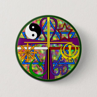 Spirituele symbolen in de eenheid ronde button 5,7 cm