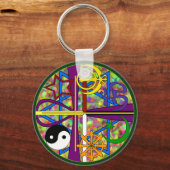 Spirituele symbolen in de eenheid sleutelhanger (Voorkant)