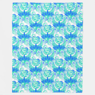 Spirituele Symbolen Om Lotus - naadloos patroon 2 Fleece Deken