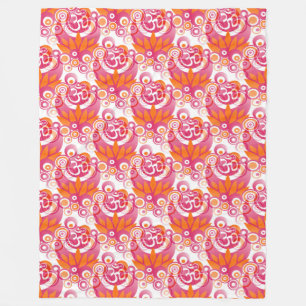 Spirituele Symbolen Om Lotus - naadloos patroon 3 Fleece Deken