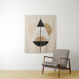Spirituele symbolische geometrie kunst in minimali wandkleed