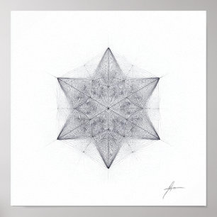 Spirituele Symmetrie: Heilige Geometrie Icosaëder Poster