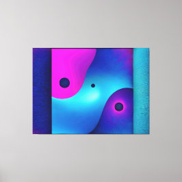 Spirituele Symmetrie: Helder Abstract Yin Yang Canvas Afdruk
