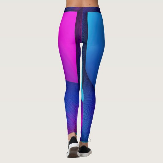 Spirituele Symmetrie: Helder Abstract Yin Yang Leggings (Achterkant)