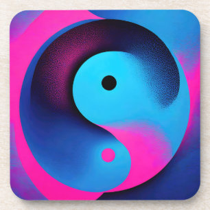 Spirituele Symmetrie Yin Yang Kleurrijke Abstracte Bier Onderzetter