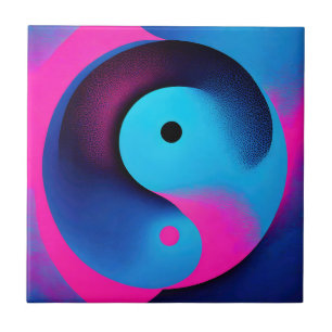 Spirituele Symmetrie Yin Yang Kleurrijke Abstracte Tegeltje
