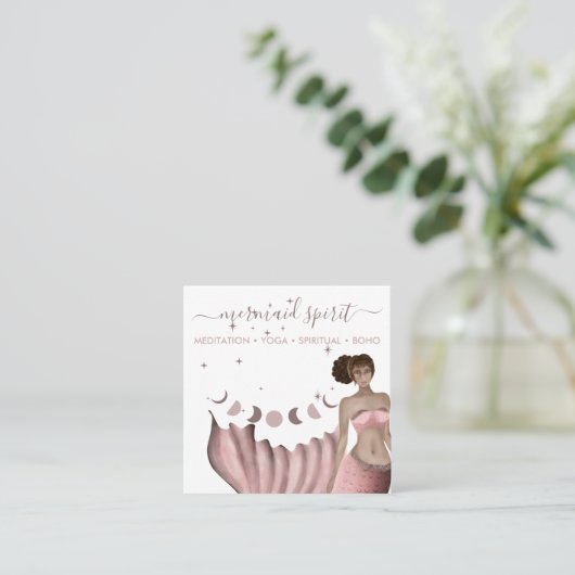 Spirituele tarot van roze zeemacht vierkante visitekaartje (Staand voorkant)