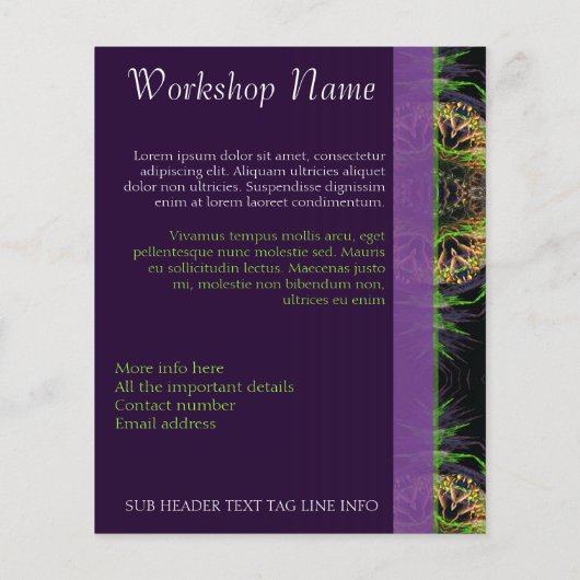 Spirituele Temple Fractal Art Flyer (Achterkant)