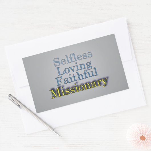 Spirituele trouwe missionaris rechthoekige sticker (Envelop)