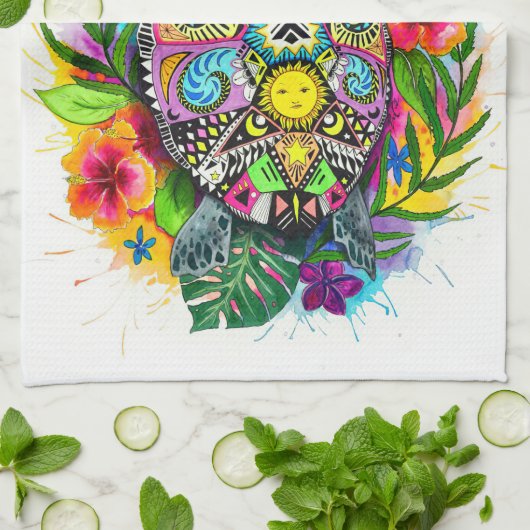 Spirituele Turtle Lover Theedoek (Gevouwen)