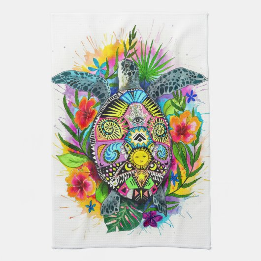 Spirituele Turtle Lover Theedoek (Verticaal)