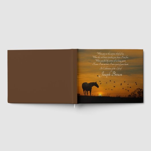 Spirituele viering van het leven Paard Sunset Bird Gastenboek (Volledig)