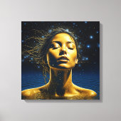 Spirituele vrouw in water onder de sterren canvas afdruk (Voorkant)