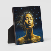 Spirituele vrouw in water onder de sterren fotoplaat (Voorkant)